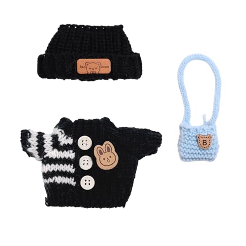 Puppen Kleidung,Mini Kuscheltier Kleidung,Kleidung, Hüte, Accessoires,für 17 cm große LBB Puppe (Black) von Viechoes