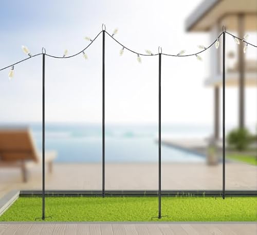Metall Lichterstangen für den Außenbereich, 4 Pack 3m Beleuchtungsständer String Light Pole Terrasse Beleuchtung Stand für Balkon Terrase Outdoor Metall Lichterstangen für den Außenbereich, 4 Pack 3m Beleuchtungsständer String Light Pole Terrasse Beleuchtung Stand für Balkon Terrase Outdoor von Vielrosse