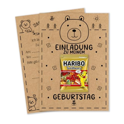 Vielucks 15 x KINDER Einladungskarten - Kraftpapier - Original - DIN A6,Kreativität Einladungskarten Kindergeburtstag Junge Mädchen,Geburtstagseinladungen,Partyeinladungen,Party Karten (Tragen) von Vielucks