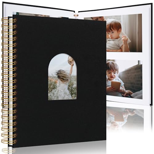 Scrapbook Photo Album Linen Cover, Hardcover Kraft White Pages Memory Book, for Travel Wedding Guest Book Christmas Baby Shower Black 28 Centimeter 20 Pages von Vienrose