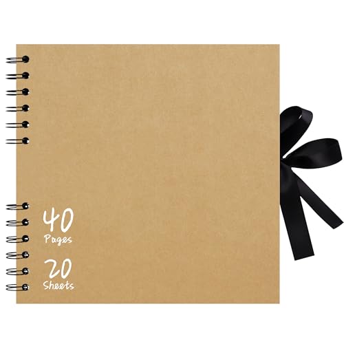 Vienrose 20,5x20,5 cm Scrapbook Fotoalbum zum Selbstgestalten, DIY Fotoalbum mit 40 Seiten Schwarzem Kraftpapier, Fotobuch zum Einkleben, Album für Paare, Babys, Hochzeiten und Familie, Khaki Vienrose 20,5x20,5 cm Scrapbook Fotoalbum zum Selbstgestalten, DIY Fotoalbum mit 40 Seiten Schwarzem Kraftpapier, Fotobuch zum Einkleben, Album für Paare, Babys, Hochzeiten und Familie, Khaki von Vienrose