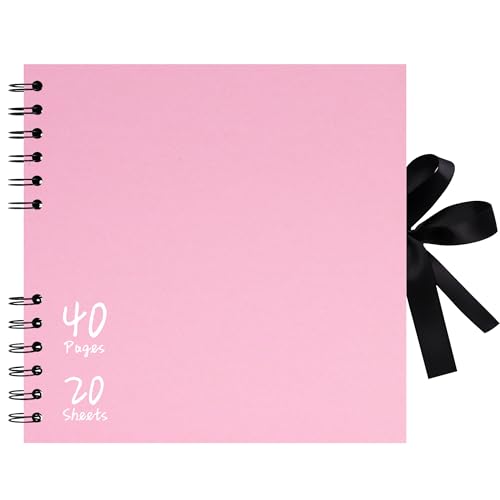 Vienrose 20,5x20,5 cm Scrapbook Fotoalbum zum Selbstgestalten, DIY Fotoalbum mit 40 Seiten Schwarzem Kraftpapier, Fotobuch zum Einkleben, Album für Paare, Babys, Hochzeiten und Familie, Rosa Vienrose 20,5x20,5 cm Scrapbook Fotoalbum zum Selbstgestalten, DIY Fotoalbum mit 40 Seiten Schwarzem Kraftpapier, Fotobuch zum Einkleben, Album für Paare, Babys, Hochzeiten und Familie, Rosa von Vienrose