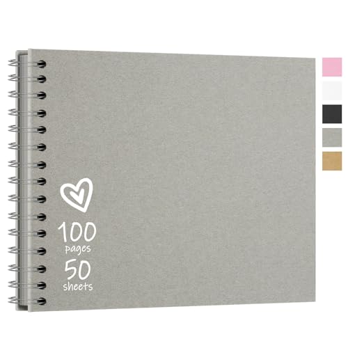Vienrose 28,5 x 20,5 cm Fotoalbum zum Selbstgestalten und Einkleben mit 100 Seiten, Hardcover Kraftpapier Spiralalbum, DIY Sammelalbum für Hochzeit, Geburtstag, Hellgrau Vienrose 28,5 x 20,5 cm Fotoalbum zum Selbstgestalten und Einkleben mit 100 Seiten, Hardcover Kraftpapier Spiralalbum, DIY Sammelalbum für Hochzeit, Geburtstag, Hellgrau von Vienrose