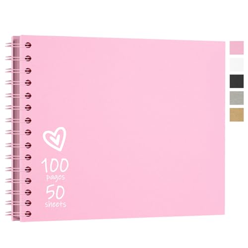 Vienrose 28,5 x 20,5 cm Fotoalbum zum Selbstgestalten und Einkleben mit 100 Seiten, Hardcover Kraftpapier Spiralalbum, DIY Sammelalbum für Hochzeit, Geburtstag, Rosa Vienrose 28,5 x 20,5 cm Fotoalbum zum Selbstgestalten und Einkleben mit 100 Seiten, Hardcover Kraftpapier Spiralalbum, DIY Sammelalbum für Hochzeit, Geburtstag, Rosa von Vienrose