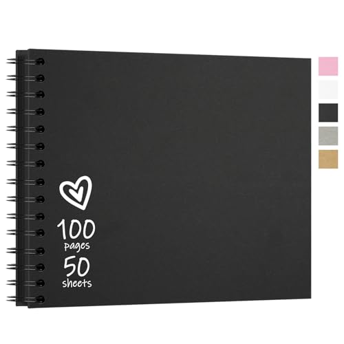 Vienrose 28,5 x 20,5 cm Fotoalbum zum Selbstgestalten und Einkleben mit 100 Seiten, Hardcover Kraftpapier Spiralalbum, DIY Sammelalbum für Hochzeit, Geburtstag, Schwarz Vienrose 28,5 x 20,5 cm Fotoalbum zum Selbstgestalten und Einkleben mit 100 Seiten, Hardcover Kraftpapier Spiralalbum, DIY Sammelalbum für Hochzeit, Geburtstag, Schwarz von Vienrose