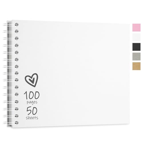 Vienrose 28,5 x 20,5 cm Fotoalbum zum Selbstgestalten und Einkleben mit 100 Seiten, Hardcover Kraftpapier Spiralalbum, DIY Sammelalbum für Hochzeit, Geburtstag, Weiß Vienrose 28,5 x 20,5 cm Fotoalbum zum Selbstgestalten und Einkleben mit 100 Seiten, Hardcover Kraftpapier Spiralalbum, DIY Sammelalbum für Hochzeit, Geburtstag, Weiß von Vienrose