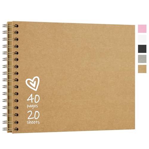 Vienrose 28,5 x 20,5 cm Fotoalbum zum Selbstgestalten und Einkleben mit 40 Seiten, Hardcover Kraftpapier Spiralalbum, DIY Sammelalbum für Hochzeit, Geburtstag, Khaki Vienrose 28,5 x 20,5 cm Fotoalbum zum Selbstgestalten und Einkleben mit 40 Seiten, Hardcover Kraftpapier Spiralalbum, DIY Sammelalbum für Hochzeit, Geburtstag, Khaki von Vienrose