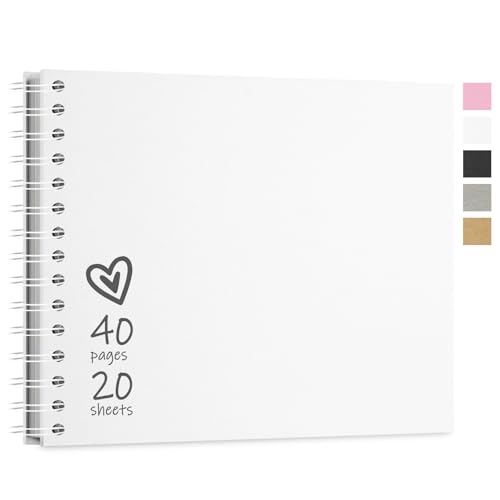 Vienrose 28,5 x 20,5 cm Fotoalbum zum Selbstgestalten und Einkleben mit 40 Seiten, Hardcover Kraftpapier Spiralalbum, DIY Sammelalbum für Hochzeit, Geburtstag, Weiß Vienrose 28,5 x 20,5 cm Fotoalbum zum Selbstgestalten und Einkleben mit 40 Seiten, Hardcover Kraftpapier Spiralalbum, DIY Sammelalbum für Hochzeit, Geburtstag, Weiß von Vienrose