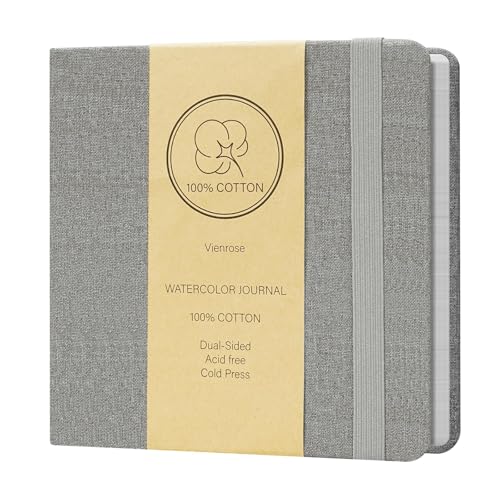 Vienrose Aquarelljournale, Skizzenbücher, Baumwollpapier, Kaltpressung, Aquarelljournale Notizbuch, Geeignet Für Techniken Und Mischtechniken 14×14 cm 1 Packung Grau Vienrose Aquarelljournale, Skizzenbücher, Baumwollpapier, Kaltpressung, Aquarelljournale Notizbuch, Geeignet Für Techniken Und Mischtechniken 14×14 cm 1 Packung Grau von Vienrose