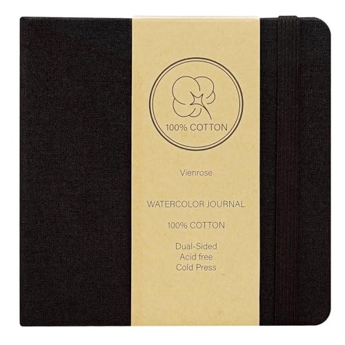Vienrose Aquarelljournale, Skizzenbücher, Baumwollpapier, Kaltpressung, Aquarelljournale Notizbuch, Geeignet Für Techniken Und Mischtechniken 14×14 cm 1 Packung Schwarz Vienrose Aquarelljournale, Skizzenbücher, Baumwollpapier, Kaltpressung, Aquarelljournale Notizbuch, Geeignet Für Techniken Und Mischtechniken 14×14 cm 1 Packung Schwarz von Vienrose