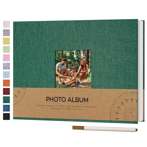 Vienrose Fotoalbum Selbstklebend Einkleben 10x15 Klein Leinen Photo Album mit 60 Weißen Seiten, Hochzeit Jahrestag Geburtstag Fotoalben mit Einem Kugelschreiber, 21,5x30cm, Dunkelgrün Vienrose Fotoalbum Selbstklebend Einkleben 10x15 Klein Leinen Photo Album mit 60 Weißen Seiten, Hochzeit Jahrestag Geburtstag Fotoalben mit Einem Kugelschreiber, 21,5x30cm, Dunkelgrün von Vienrose