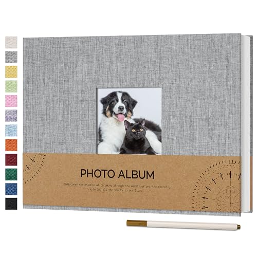 Vienrose Fotoalbum Selbstklebend Einkleben 10x15 Klein Leinen Photo Album mit 60 Weißen Seiten, Hochzeit Jahrestag Geburtstag Fotoalben mit Einem Kugelschreiber, 21,5x30cm, Grau Vienrose Fotoalbum Selbstklebend Einkleben 10x15 Klein Leinen Photo Album mit 60 Weißen Seiten, Hochzeit Jahrestag Geburtstag Fotoalben mit Einem Kugelschreiber, 21,5x30cm, Grau von Vienrose