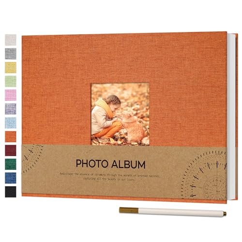 Vienrose Fotoalbum Selbstklebend Einkleben 10x15 Klein Leinen Photo Album mit 60 Weißen Seiten, Hochzeit Jahrestag Geburtstag Fotoalben mit Einem Kugelschreiber, 21,5x30cm, Rostiges Orange Vienrose Fotoalbum Selbstklebend Einkleben 10x15 Klein Leinen Photo Album mit 60 Weißen Seiten, Hochzeit Jahrestag Geburtstag Fotoalben mit Einem Kugelschreiber, 21,5x30cm, Rostiges Orange von Vienrose