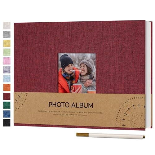 Vienrose Fotoalbum Selbstklebend Einkleben 10x15 Klein Leinen Photo Album mit 60 Weißen Seiten, Hochzeit Jahrestag Geburtstag Fotoalben mit Einem Kugelschreiber, 21,5x30cm, Rot Vienrose Fotoalbum Selbstklebend Einkleben 10x15 Klein Leinen Photo Album mit 60 Weißen Seiten, Hochzeit Jahrestag Geburtstag Fotoalben mit Einem Kugelschreiber, 21,5x30cm, Rot von Vienrose
