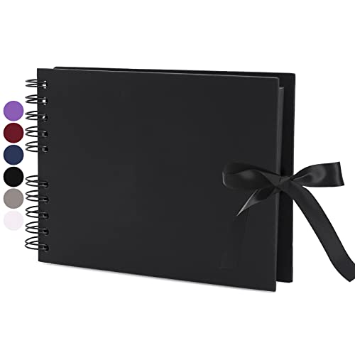 Vienrose Fotoalbum Zum Selbstgestalten 24 x 17 cm DIY Fotobuch 40 Seiten Seidenband Bastelpapier Album für über 80 10x15 Fotos Baby Familie Valentinstag Geburtstag Jahrestag Geschenk von Vienrose