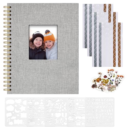 Vienrose Fotoalbum zum Selbstgestalten 28,5 x 20,5 cm, Leinen Fotoalbum mit 40 Weißen Seiten, Leeres Kraftpapier, DIY Scrapbook Spiralalbum Set für Babys, Familien, Hochzeiten, Jahrestag, Grau Vienrose Fotoalbum zum Selbstgestalten 28,5 x 20,5 cm, Leinen Fotoalbum mit 40 Weißen Seiten, Leeres Kraftpapier, DIY Scrapbook Spiralalbum Set für Babys, Familien, Hochzeiten, Jahrestag, Grau von Vienrose
