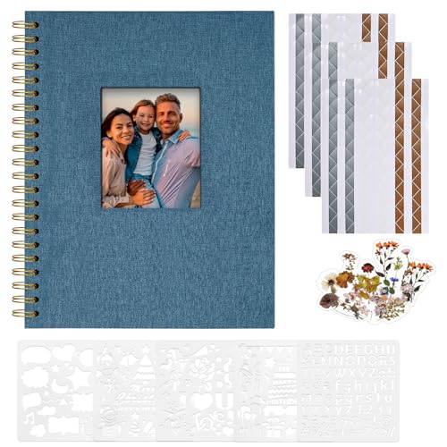 Vienrose Fotoalbum zum Selbstgestalten 28,5 x 20,5 cm, Leinen Fotoalbum mit 40 Weißen Seiten, Leeres Kraftpapier, DIY Scrapbook Spiralalbum Set für Babys, Familien, Hochzeiten, Jahrestag, Navy blau Vienrose Fotoalbum zum Selbstgestalten 28,5 x 20,5 cm, Leinen Fotoalbum mit 40 Weißen Seiten, Leeres Kraftpapier, DIY Scrapbook Spiralalbum Set für Babys, Familien, Hochzeiten, Jahrestag, Navy blau von Vienrose