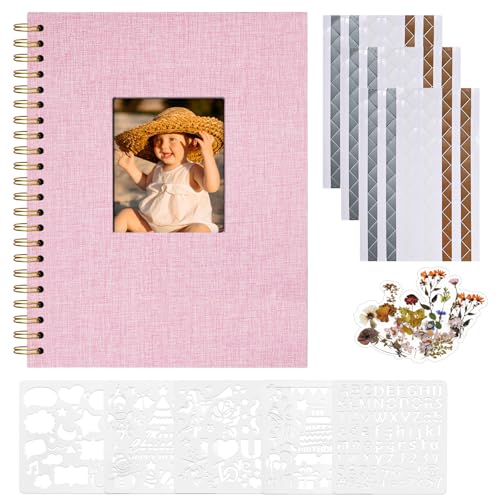 Vienrose Fotoalbum zum Selbstgestalten 28,5 x 20,5 cm, Leinen Fotoalbum mit 40 Weißen Seiten, Leeres Kraftpapier, DIY Scrapbook Spiralalbum Set für Babys, Familien, Hochzeiten, Jahrestag, Rosa Vienrose Fotoalbum zum Selbstgestalten 28,5 x 20,5 cm, Leinen Fotoalbum mit 40 Weißen Seiten, Leeres Kraftpapier, DIY Scrapbook Spiralalbum Set für Babys, Familien, Hochzeiten, Jahrestag, Rosa von Vienrose