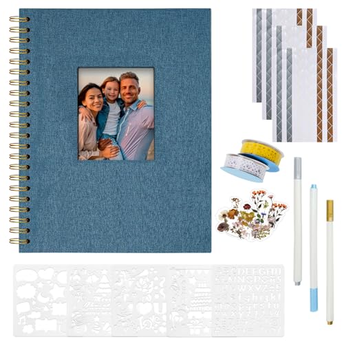 Vienrose Fotoalbum zum Selbstgestalten 28,5 x 20,5 cm, Leinen Fotoalbum mit 80 Weißen Seiten, Leeres Kraftpapier, DIY Scrapbook Spiralalbum Set für Babys, Familien, Hochzeiten, Jahrestag, Navy blau Vienrose Fotoalbum zum Selbstgestalten 28,5 x 20,5 cm, Leinen Fotoalbum mit 80 Weißen Seiten, Leeres Kraftpapier, DIY Scrapbook Spiralalbum Set für Babys, Familien, Hochzeiten, Jahrestag, Navy blau von Vienrose