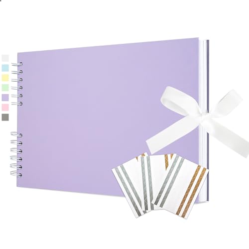 Vienrose Fotoalbum zum Selbstgestalten und Einkleben 21,5 x 29 cm, DIY Scrapbook Album mit 100 weißen Seiten für 200 10x15 Fotos, Spiralalbum für Baby, Hochzeit und Geburtstag, Flacher lila Vienrose Fotoalbum zum Selbstgestalten und Einkleben 21,5 x 29 cm, DIY Scrapbook Album mit 100 weißen Seiten für 200 10x15 Fotos, Spiralalbum für Baby, Hochzeit und Geburtstag, Flacher lila von Vienrose
