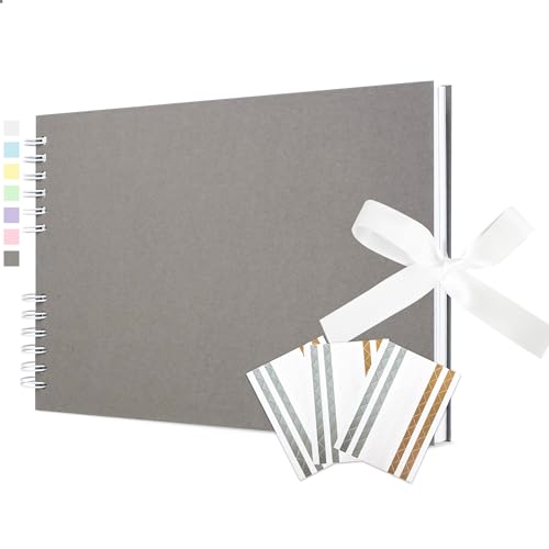 Vienrose Fotoalbum zum Selbstgestalten und Einkleben 21,5 x 29 cm, DIY Scrapbook Album mit 40 weißen Seiten, Spiralalbum für Baby, Hochzeit und Geburtstag, Flach grau Vienrose Fotoalbum zum Selbstgestalten und Einkleben 21,5 x 29 cm, DIY Scrapbook Album mit 40 weißen Seiten, Spiralalbum für Baby, Hochzeit und Geburtstag, Flach grau von Vienrose