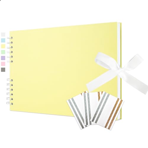 Vienrose Fotoalbum zum Selbstgestalten und Einkleben 21,5 x 29 cm, DIY Scrapbook Album mit 40 weißen Seiten, Spiralalbum für Baby, Hochzeit und Geburtstag, Flaches Gelb Vienrose Fotoalbum zum Selbstgestalten und Einkleben 21,5 x 29 cm, DIY Scrapbook Album mit 40 weißen Seiten, Spiralalbum für Baby, Hochzeit und Geburtstag, Flaches Gelb von Vienrose
