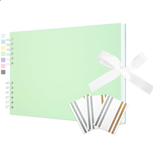 Vienrose Fotoalbum zum Selbstgestalten und Einkleben 21,5 x 29 cm, DIY Scrapbook Album mit 40 weißen Seiten, Spiralalbum für Baby, Hochzeit und Geburtstag, Hellgrün Vienrose Fotoalbum zum Selbstgestalten und Einkleben 21,5 x 29 cm, DIY Scrapbook Album mit 40 weißen Seiten, Spiralalbum für Baby, Hochzeit und Geburtstag, Hellgrün von Vienrose