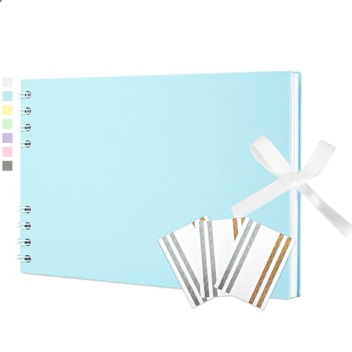 Vienrose Fotoalbum zum Selbstgestalten und Einkleben 21,5 x 15 cm, DIY Scrapbook Album mit 40 weißen Seiten, Spiralalbum für Baby, Hochzeit und Geburtstag, Hellblau Vienrose Fotoalbum zum Selbstgestalten und Einkleben 21,5 x 15 cm, DIY Scrapbook Album mit 40 weißen Seiten, Spiralalbum für Baby, Hochzeit und Geburtstag, Hellblau von Vienrose