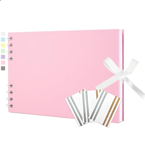 Vienrose Fotoalbum zum Selbstgestalten und Einkleben 21,5 x 15 cm, DIY Scrapbook Album mit 40 weißen Seiten, Spiralalbum für Baby, Hochzeit und Geburtstag, Rosa Vienrose Fotoalbum zum Selbstgestalten und Einkleben 21,5 x 15 cm, DIY Scrapbook Album mit 40 weißen Seiten, Spiralalbum für Baby, Hochzeit und Geburtstag, Rosa von Vienrose