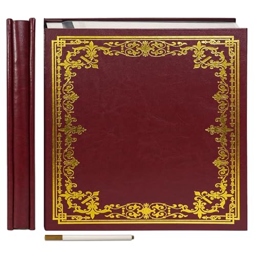 Vienrose Großes Selbstklebendes Fotoalbum Kunstleder Fotoalbum zum Selbstgestalten 32,5x33,5 cm Vintage Bedrucktes Erinnerungsalbum DIY 120 Seiten mit Metallic Stift, Rot Vienrose Großes Selbstklebendes Fotoalbum Kunstleder Fotoalbum zum Selbstgestalten 32,5x33,5 cm Vintage Bedrucktes Erinnerungsalbum DIY 120 Seiten mit Metallic Stift, Rot von Vienrose