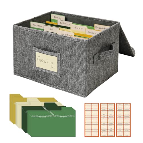 Vienrose Grußkarten-Organizer, Aufbewahrungsbox mit 20 Herausnehmbaren Trennwänden, 84 Selbstklebenden Etiketten, Perfekt für Fotos, Umschläge, Scrapbooking, Papier, Aufkleberhalter, 1 Packung, Grau Vienrose Grußkarten-Organizer, Aufbewahrungsbox mit 20 Herausnehmbaren Trennwänden, 84 Selbstklebenden Etiketten, Perfekt für Fotos, Umschläge, Scrapbooking, Papier, Aufkleberhalter, 1 Packung, Grau von Vienrose