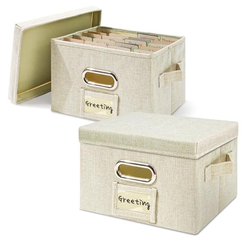 Vienrose Grußkarten-Organizer, Grußkarten-Aufbewahrungsbox, Grußkarten-Organizer-Box mit Trennwänden, Grußkartenhalter für die Aufbewahrung von Karten, Aufklebern, Fotos 2 Packungen Beige Vienrose Grußkarten-Organizer, Grußkarten-Aufbewahrungsbox, Grußkarten-Organizer-Box mit Trennwänden, Grußkartenhalter für die Aufbewahrung von Karten, Aufklebern, Fotos 2 Packungen Beige von Vienrose