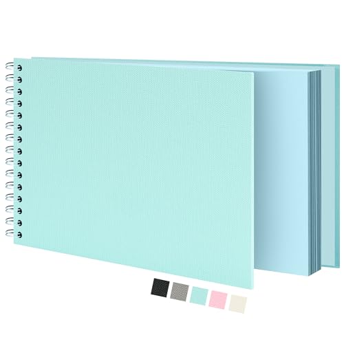 Vienrose Scrapbook-Album (20.5 x 28 cm) Fotoalbum, Reise-Scrapbook mit Strukturiertem Hardcover, Ideal für Hochzeiten, Babys, Familie, Abschlüsse, Haustiere (20 Blätter/40 Seiten, Aqua) von Vienrose