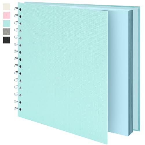 Vienrose Scrapbook-Album 20 x 20 cm Fotoalbum, Reise-Scrapbook mit Strukturiertem Hardcover, Ideal für Hochzeiten, Babys, Familie, Abschlüsse, Haustiere (20 Blätter/40 Seiten, Aqua) von Vienrose