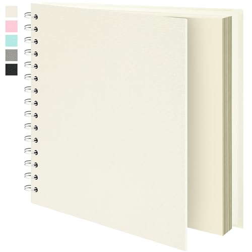 Vienrose Scrapbook-Album 20 x 20 cm Fotoalbum, Reise-Scrapbook mit Strukturiertem Hardcover, Ideal für Hochzeiten, Babys, Familie, Abschlüsse, Haustiere (20 Blätter/40 Seiten, Beige) von Vienrose