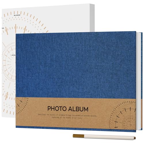 Vienrose Selbstklebend 10x15 Fotoalbum zum Selbstgestalten und Einkleben, Klein Leinen Fotobuch 60 weißen Seiten, Jahrestag Fotoalben mit Einem Kugelschreiber, 21,5x30cm, Marineblau Vienrose Selbstklebend 10x15 Fotoalbum zum Selbstgestalten und Einkleben, Klein Leinen Fotobuch 60 weißen Seiten, Jahrestag Fotoalben mit Einem Kugelschreiber, 21,5x30cm, Marineblau von Vienrose
