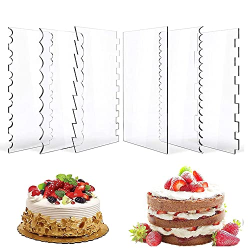 Tortenschaber Dekorieren, 6 Stück Kuchen Glatter Schaber, 24x10cm Tortenschaber, Tortenspachtel, Klares Acryl Kuchen Tortenschaber, Tortenschaber Acryl, Verschiedene Formen von Kuchen Kanten Tortenschaber Dekorieren, 6 Stück Kuchen Glatter Schaber, 24x10cm Tortenschaber, Tortenspachtel, Klares Acryl Kuchen Tortenschaber, Tortenschaber Acryl, Verschiedene Formen von Kuchen Kanten von Vientiane