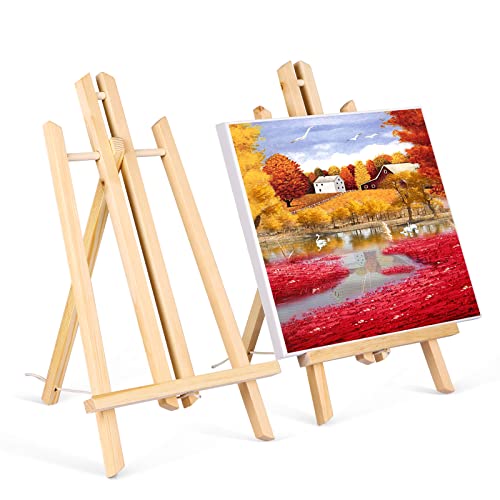 Viesap staffeleien, 2 Stück Holzstaffelei, 40cm Bild Ständer Aus Vollholz, Display-/ Tischstaffelei, klappbar und platzsparend, Deko-Ständer, Staffelei Kinder, für Gemälde, Kinder Kunst & Handwerk. von Viesap