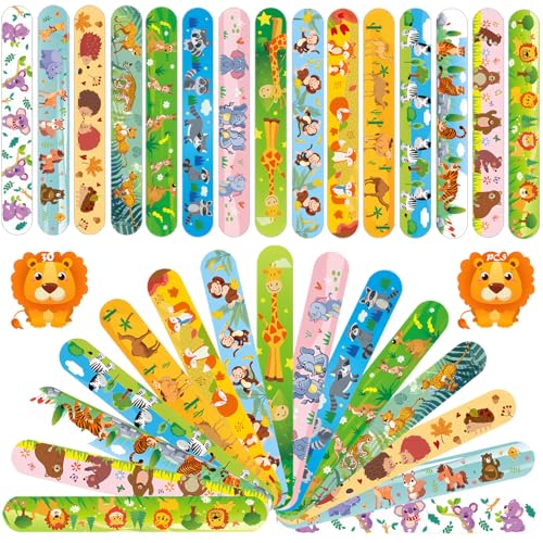 Viicoor 30 Stück Tiere Slap Armbänder für Kinder, Party-Accessoires, Snap Bands (Animals-30P) von Viicoor
