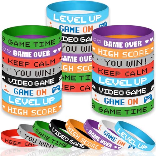 Viicoor Silikonarmband Set, 24 Stück, Weihnachten Stil, für Spielthemenparty (Games-24P) von Viicoor