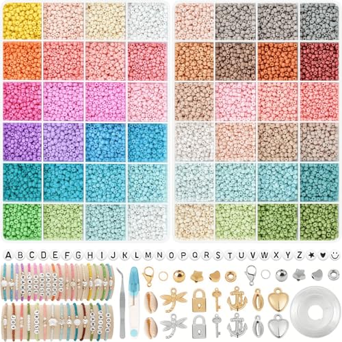 Viitech 18000 Stück 3mm Perlen für Armbänder, DIY Perlen zum Auffädeln mit Buchstabenperlen, Perlen zum Auffädeln Set für Weihnachten Feiertage Geburtstag Belohnungen Viitech 18000 Stück 3mm Perlen für Armbänder, DIY Perlen zum Auffädeln mit Buchstabenperlen, Perlen zum Auffädeln Set für Weihnachten Feiertage Geburtstag Belohnungen von Viitech