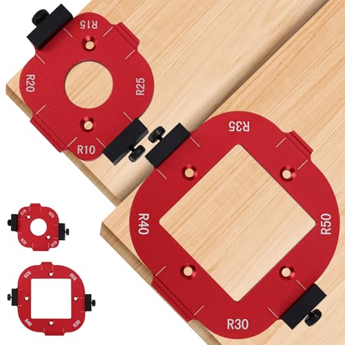 Viitech 2 Stück Router Jig Radius Schablone, Eckradius-Frässchablonen für Holzbearbeitung R10 R15 R20 R25 R30 R35 R40 R50 Radius Routing Vorlagen, Radius Jig Router Holzbearbeitungs-DIY-Projekte von Viitech