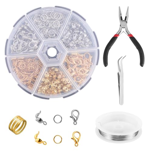 Viitech Kettenverschluss Set, 464 Stück Verschlüsse für Armbänder, Armband Verschluss Set mit Biegeringen, Karabinern, Crimpenden und Werkzeugen für DIY Schmuckarmband Viitech Kettenverschluss Set, 464 Stück Verschlüsse für Armbänder, Armband Verschluss Set mit Biegeringen, Karabinern, Crimpenden und Werkzeugen für DIY Schmuckarmband von Viitech