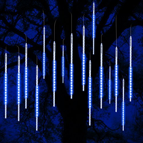 Vikdio Weihnachtsbeleuchtung Outdoor, Meteor Duschen Lichter 50cm 10 Spiralröhren 540 LEDs 3.15m Lit Länge, Wasserdichte Schneefall Lichter für Outdoor Weihnachtsdekoration Baum Fenster (Blau) von Vikdio