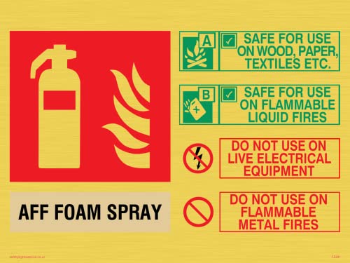 Dieser Feuerlöscher enthält AFF-Schaumstoff-Spray Gebrauchsanweisung (evtl. nicht in deutscher Sprache), Schild, 200 x 150 mm, A5L von Viking Signs