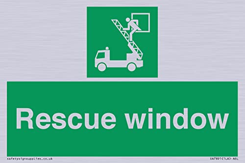Fensterschild "Rescue", 150 x 100 mm, A6L von Viking Signs