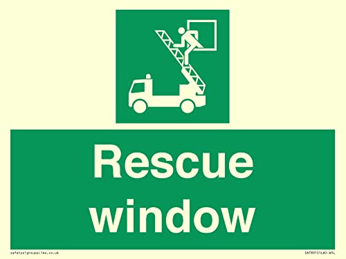Fensterschild "Rescue", 200 x 150 mm, A5L von Viking Signs