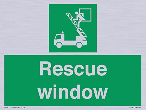 Rettungsfensterschild – 200 x 150 mm – A5L von Viking Signs