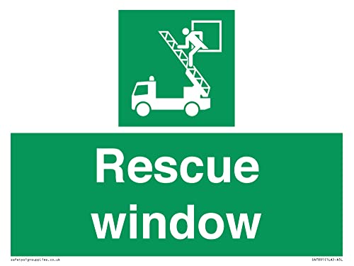 Rettungsfensterschild – 200 x 150 mm – A5L von Viking Signs