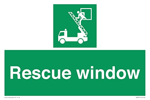 Fensterschild "Rescue", 300 x 200 mm, A4L von Viking Signs